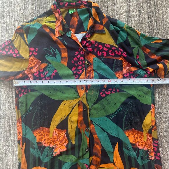 Vintage Farm Rio Button Down Tropical Short Sleeve Shirt, Size L - Picture 6 of 8
